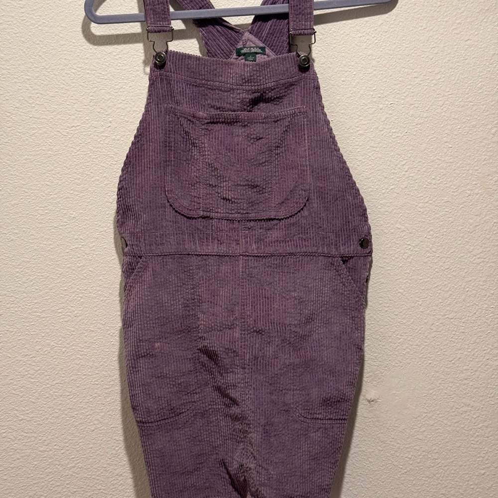 Cottagecore Purple Corduroy Overalls dress